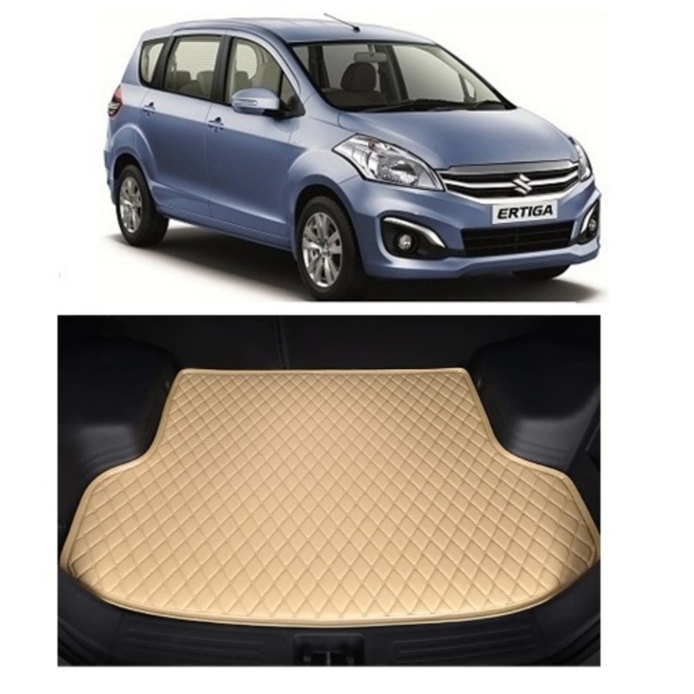 7D Car Trunk/Boot/Dicky PU Leatherette Mat for	 Ertiga Old  - Beige